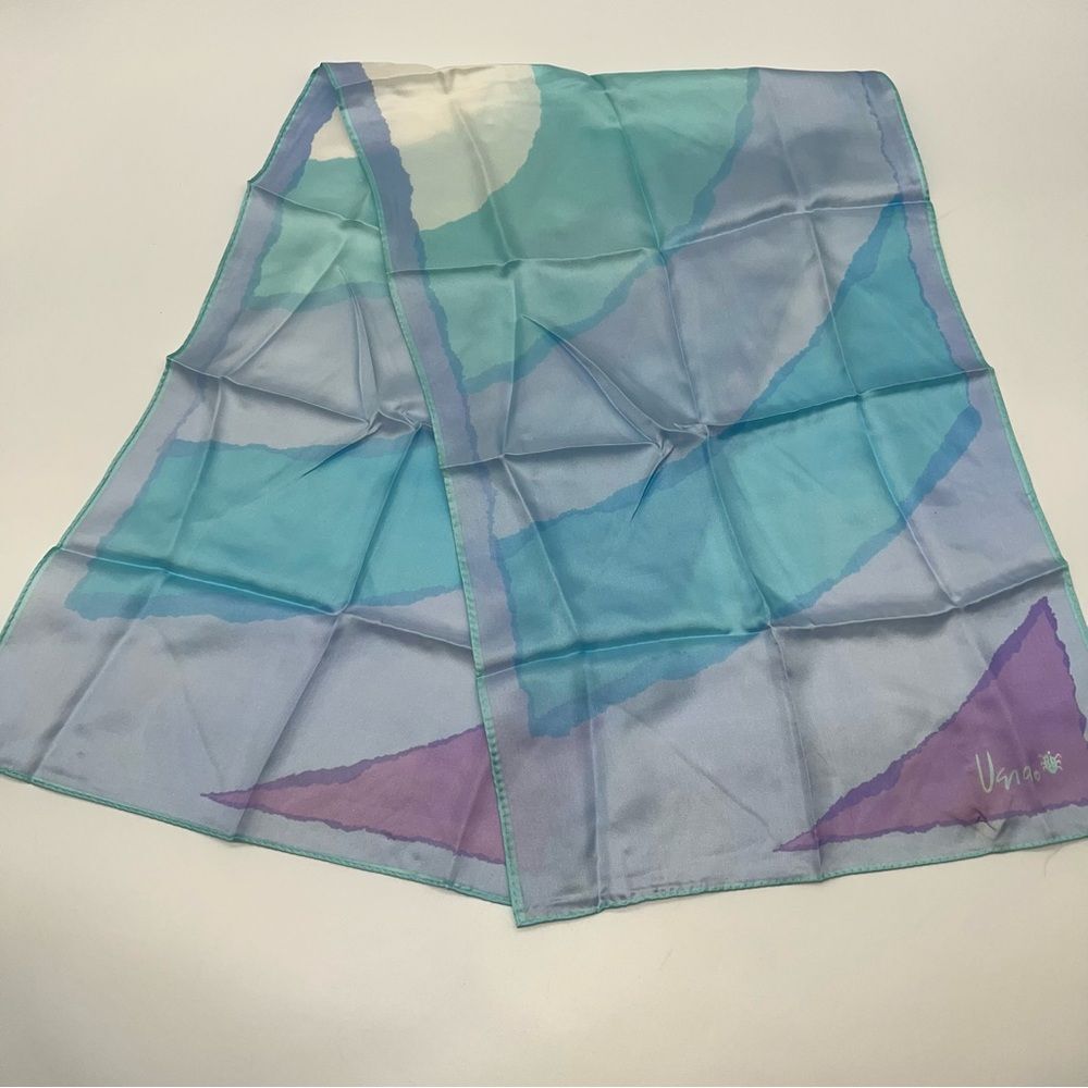 Vera Neumann Women's 60s Vintage Silk Ocean Breeze Colors Scarf 44” X 14”